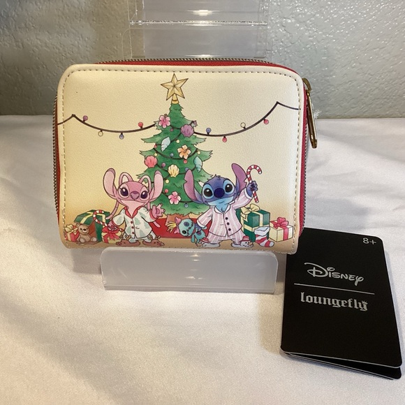 Stitch & Angel Holiday Tree Loungefly Wallet - Picture 2 of 2